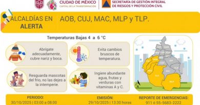 Alerta Amarilla activada en zonas altas de la Ciudad de México por bajas temperaturas / @ClaraBrugadaM @GobCDMX
