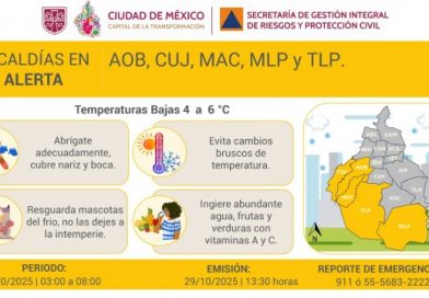 Alerta Amarilla activada en zonas altas de la Ciudad de México por bajas temperaturas / @ClaraBrugadaM @GobCDMX